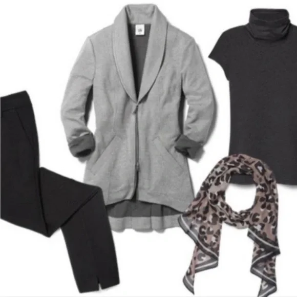 Cabi drop off zip back gray pinstripe jacket style #5300, sz Small, VGUC - Picture 3 of 8